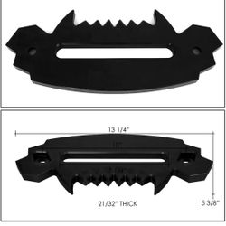 10" Aluminum Hawse Fairlead for Synthetic Winch Rope Lead Guide, Black
