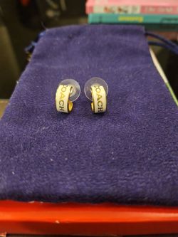Coach White Enamel Earing