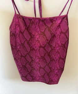 Express Snakeskin Print Lace-up Back Cami Large