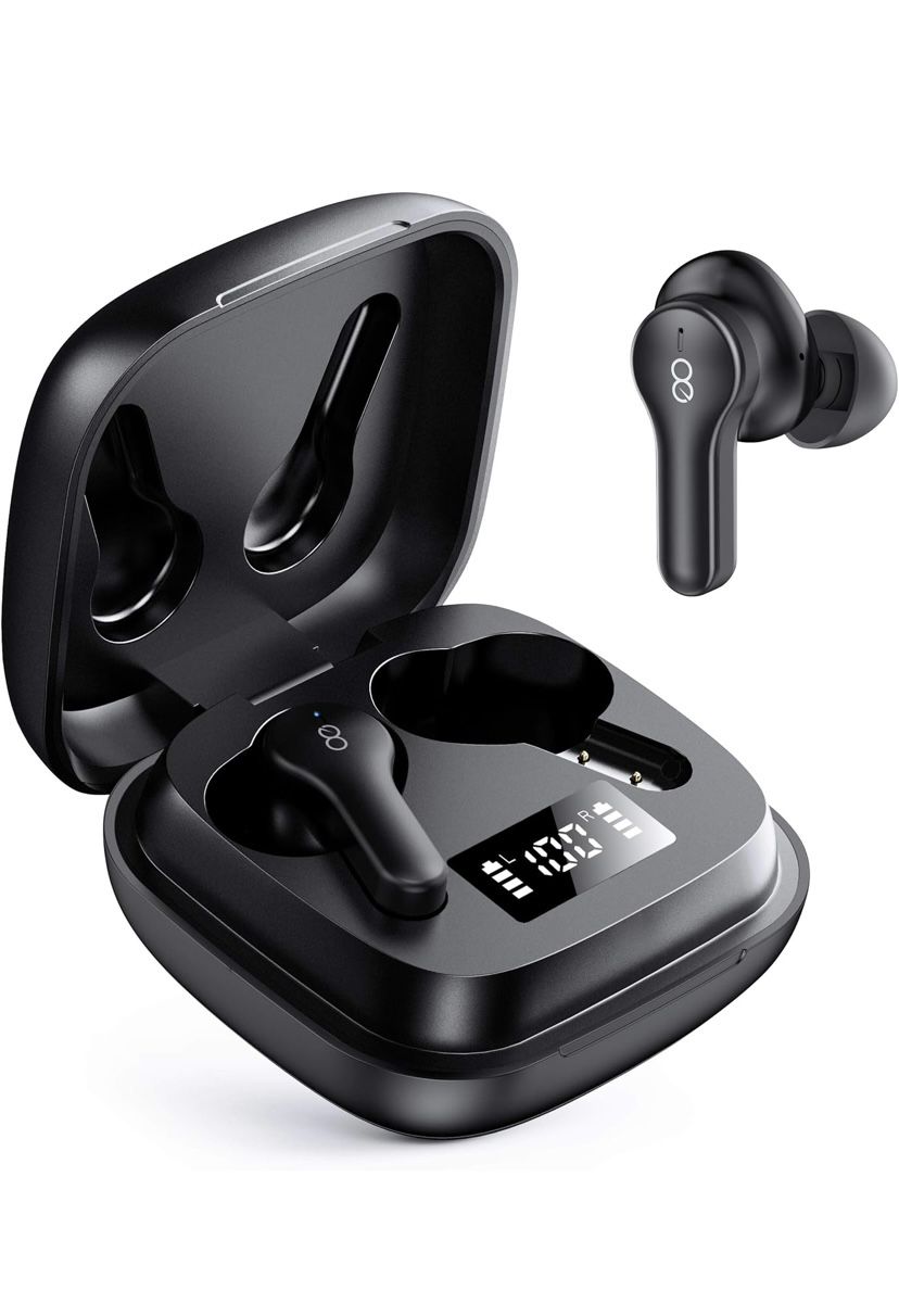 Bluetooth Headphones, 4-Mics Call Noise Canceling Wireless Earbuds, 30 Hours IPX7 Waterproof Earphones, TWS in Ear Headset with Power Display & Wirele