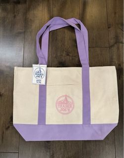 Trader Joe’s Large Lavender Canvas Tote Bag – NEW 💜