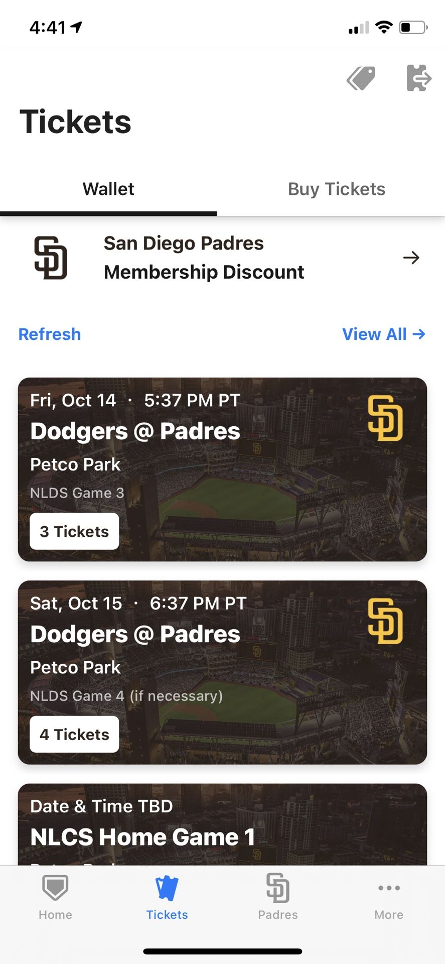 San Diego Padres Vs LA Dodgers Saturday Game 4 (10/15/22) Field Level- Toyota Beach Pair Or Section 328 Aisle Seats