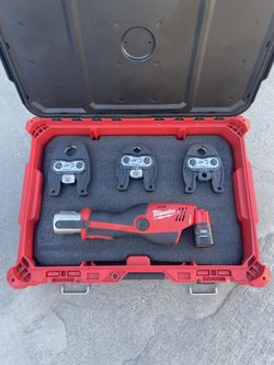 Milwaukee M12 12-Volt Lithium-Ion Force Logic Cordless ProPress Pro Press Tool Kit 3x Jaws w/ 1x 1.5 Ah Battery & Packout  $1599 