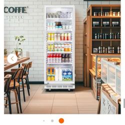 50% OFF - SOZT 24.4" Commercial Display Refrigerator 13.8 cu ft Glass Door LED White