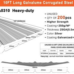 10ft Long Galvanized Corrugated Steel Panels
