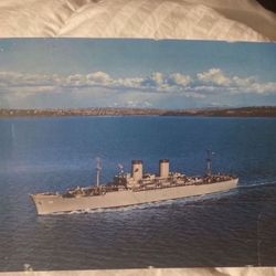 Vintage Color Naval Picture USS General William A Mann T-AP 112 In Seattle