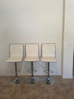 Bar Stools White Faux Leather