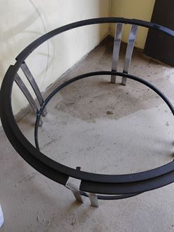 Round metal coffee table glass top pickup only cash