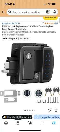 Brand New HZRVTECH Smart RV Door Lock – Keyless Entry