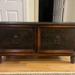 Solid Copper and Mahogany Antique Blanket Dresser