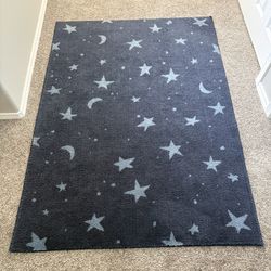 Navy rug with stars 4x5’6’’