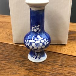 Set Of 3 Mini Blue Vases 