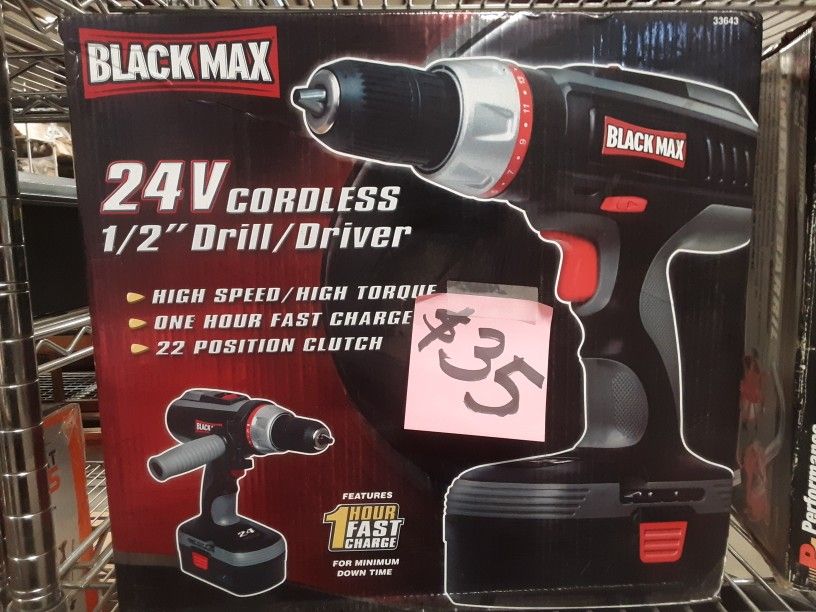 Black Max 24V Cordless 1/2" Drill /Driver