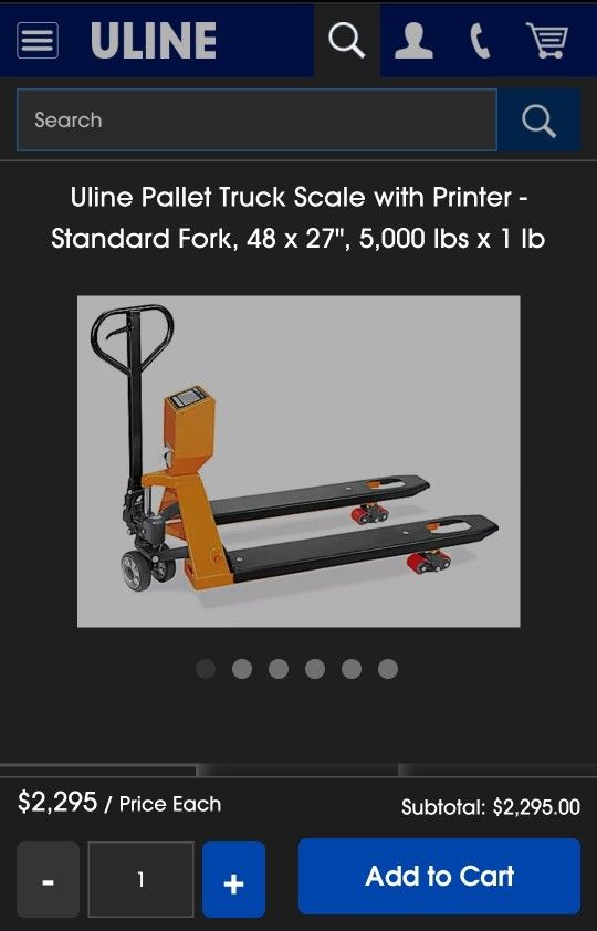 Pallet Jack With Scale And Printer
