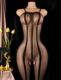 Women's Black Mesh Full Bodysuit / Sleepwear (New) 🖤