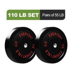 BalanceFrom 55lb Olympic Bumper Plates (Pair) -110lb Total