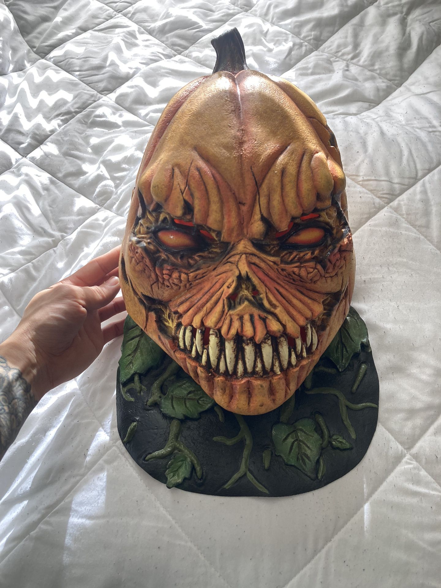 Adult Pumpkin Mask Full Face + Neck Halloween