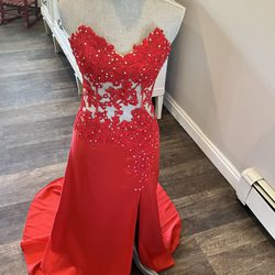 JOVANI RED  Prom Formal Ball Gown Size 8 