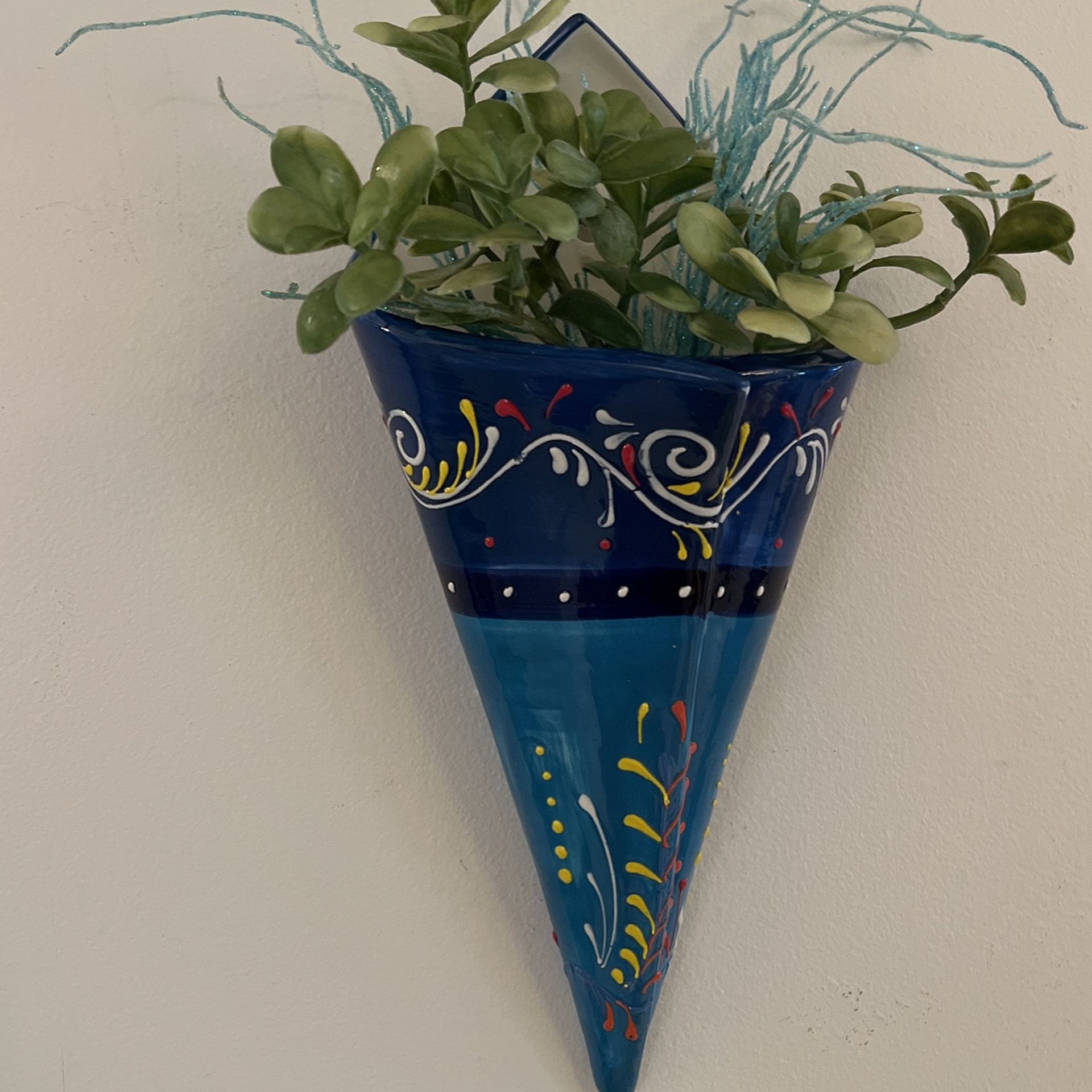 Hand Painted Hanging Wall Vase 