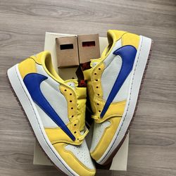 SIZE 12 Men Jordan 1 Retro Low (Travis Scott Canary)💛