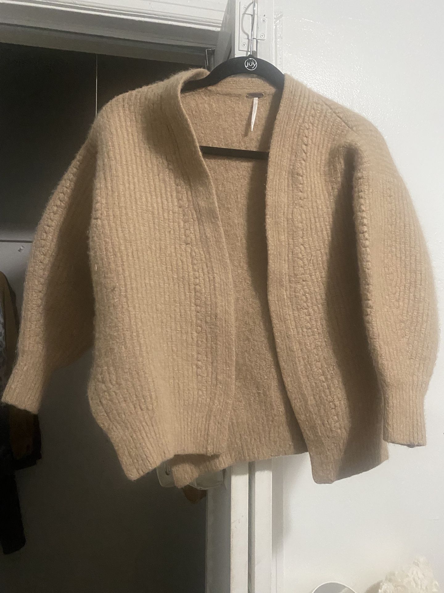 Free People Knit Tan Brown Cardigan