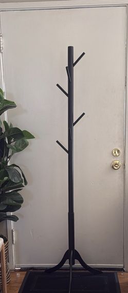 Black Wood Coat Rack