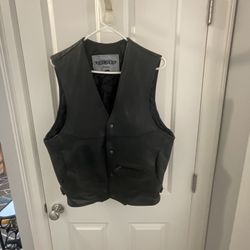Mens Leather Biker Vest