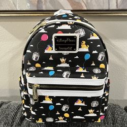 Loungefly Pixar UP Balloons & Clouds Mini Backpack - Black New with tags.