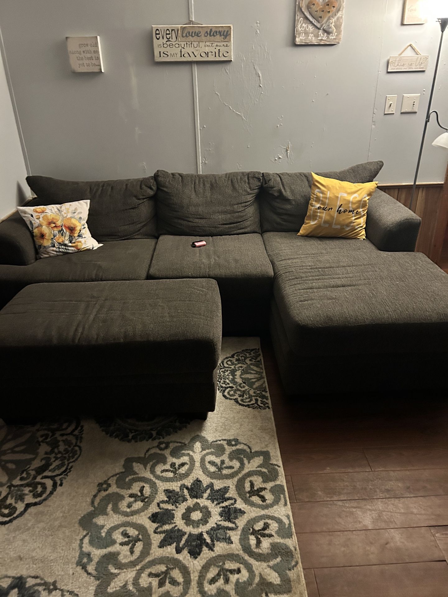 Couch Chaise Lounge &ottoman