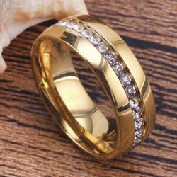 Wedding Ring New Gold Stones 
