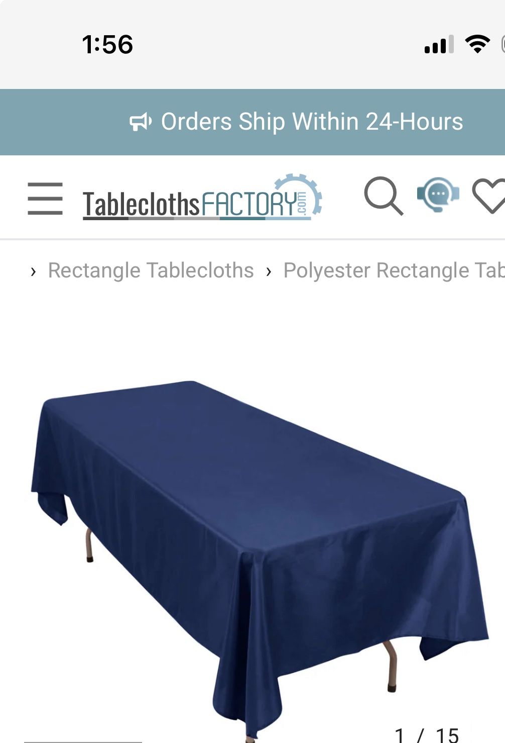 3 - Premium Polyester 60"x102" Rectangle Tablecloth Navy Blue