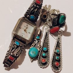 Vintage Navajo Sterling Silver Jewelry 