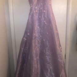 Floral Pink/purple Prom Dress Or Formal Dress Pretty