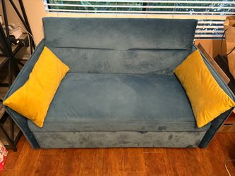 Blue Velvet Sleeper Sofa