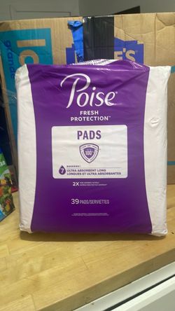 2 Pks of 39 Poise Fresh Protection Ultra Absorbent Long Pads