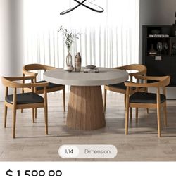 Japandi Expenable Dining Table With 4 Chairs