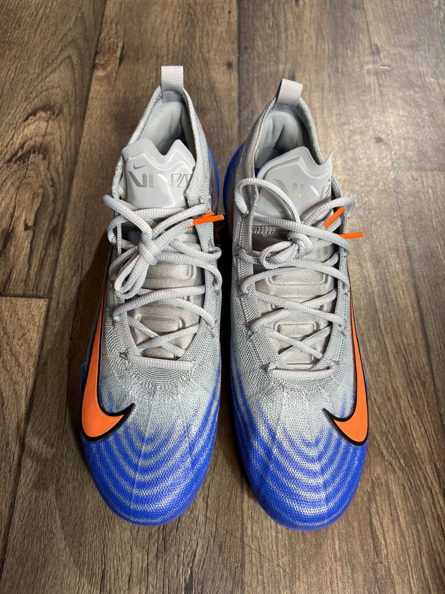 Nike Vapor Elite 1 Football Cleats Grey Blue Orange FB3288 001 Men’s Size 12