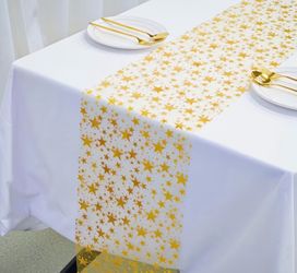 Golden star table runners
