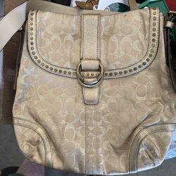 Coach Backpack Logo Bag Gold