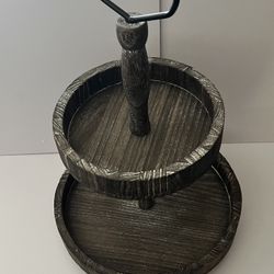 2 Tiered Wooden Tray