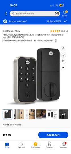 Yale deadbolt lock with touchpad and key