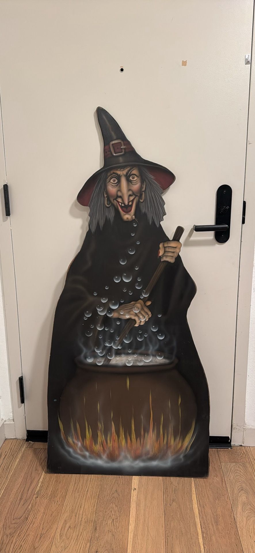 Boardwalk Original 47” X 20”Witch w/Cauldron Hand Signed by Bonnie Barrett