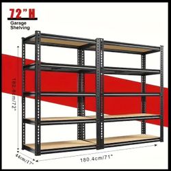 5-Shelf Heavy Duty Adjustable Metal Garage Storage Shelving Unit in Black
