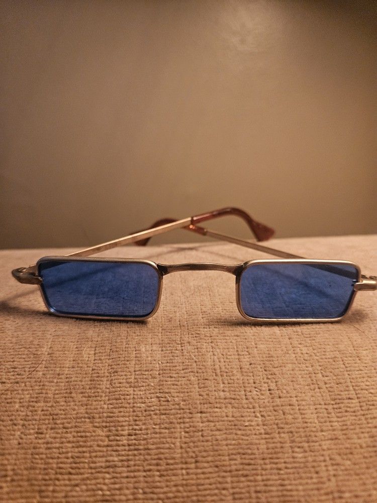 Super Mod 60s Rectangular Blue Sunglasses. So John Lennon