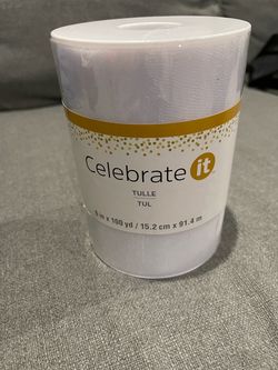 Celebrate It White Tulle Roll 6in x 100yd