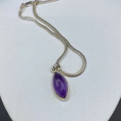925 Amethyst Tear Drop Necklace 