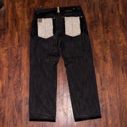 Crown Holder Embroidered Jeans