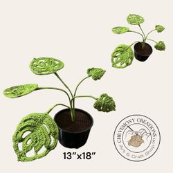 Crochet Monstera Adansonii Plastic Pot