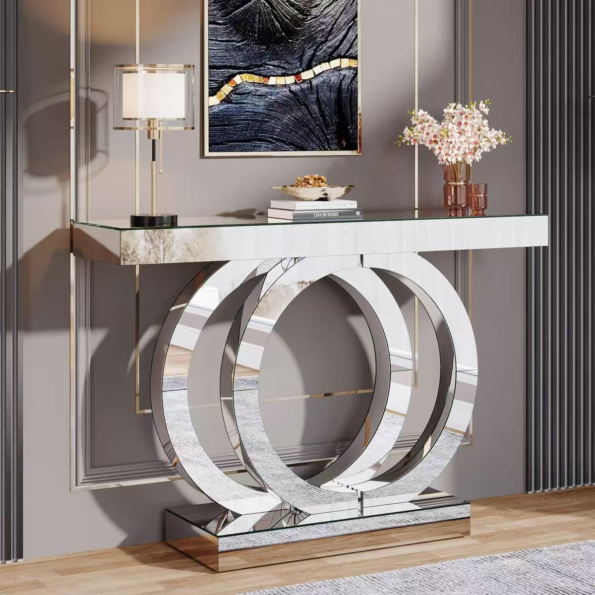 Tribesigns 43.3-Inch Mirrored Console Table