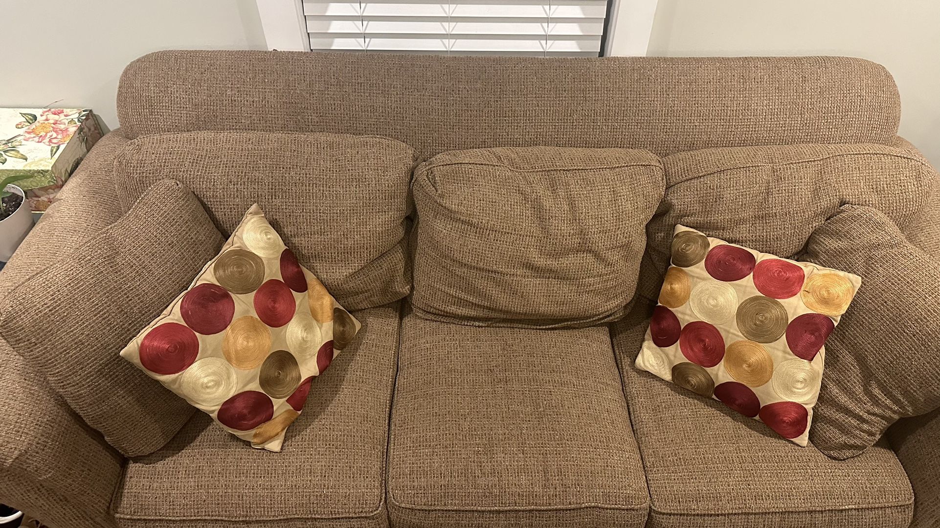 Comfy Couch & Throw Pillows